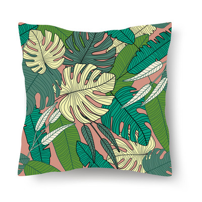 Jastučnica s tropskim biljkama Prilagodljive kratke plišane jastučnice Jastučnica za automobil od kože breskve, navlaka za krevet