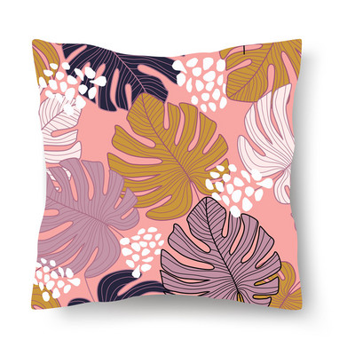 Jastučnica s tropskim biljkama Prilagodljive kratke plišane jastučnice Jastučnica za automobil od kože breskve, navlaka za krevet