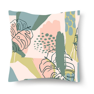 Jastučnica s tropskim biljkama Prilagodljive kratke plišane jastučnice Jastučnica za automobil od kože breskve, navlaka za krevet