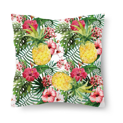 Jastučnica s tropskim biljkama Prilagodljive kratke plišane jastučnice Jastučnica za automobil od kože breskve, navlaka za krevet