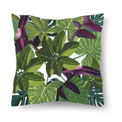 Jastučnica s tropskim biljkama Prilagodljive kratke plišane jastučnice Jastučnica za automobil od kože breskve, navlaka za krevet