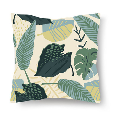 Jastučnica s tropskim biljkama Prilagodljive kratke plišane jastučnice Jastučnica za automobil od kože breskve, navlaka za krevet