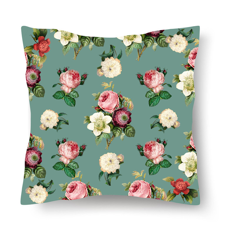 Jastučnica s tropskim biljkama Prilagodljive kratke plišane jastučnice Jastučnica za automobil od kože breskve, navlaka za krevet