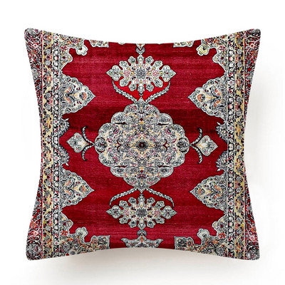 Față de pernă etnică indiană Față de pernă boemă roșie Morty Interior pentru decorațiuni interioare Perne decorative pentru canapea elegantă 40x40 45x45