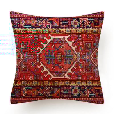 Față de pernă etnică indiană Față de pernă boemă roșie Morty Interior pentru decorațiuni interioare Perne decorative pentru canapea elegantă 40x40 45x45