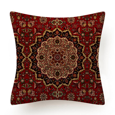Față de pernă etnică indiană Față de pernă boemă roșie Morty Interior pentru decorațiuni interioare Perne decorative pentru canapea elegantă 40x40 45x45