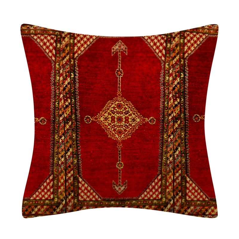 Față de pernă etnică indiană Față de pernă boemă roșie Morty Interior pentru decorațiuni interioare Perne decorative pentru canapea elegantă 40x40 45x45