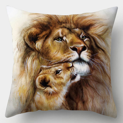 Vadállat párnahuzat párnák Lion Horse Tigris párnahuzat 45x45 poliészter lakberendezési párnahuzatok kanapé hálószoba 45x45 50x50
