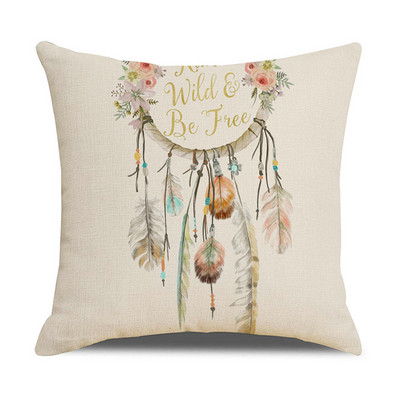 Ins Style Lanena jastučnica Boho Dream Catcher Pernate jastučnice Dekoracija za kućni kauč Navlaka za jastuke Ukras za automobil