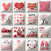 Új design Valentin-napi párnahuzatok Love Heart Printing kanapé párna párnahuzatok 45x45cm poliészter párnahuzat lakberendezés