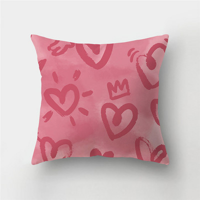 Új design Valentin-napi párnahuzatok Love Heart Printing kanapé párna párnahuzatok 45x45cm poliészter párnahuzat lakberendezés
