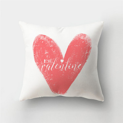 Új design Valentin-napi párnahuzatok Love Heart Printing kanapé párna párnahuzatok 45x45cm poliészter párnahuzat lakberendezés