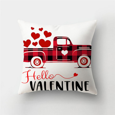 Új design Valentin-napi párnahuzatok Love Heart Printing kanapé párna párnahuzatok 45x45cm poliészter párnahuzat lakberendezés
