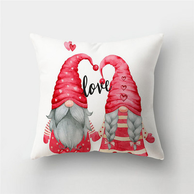 Új design Valentin-napi párnahuzatok Love Heart Printing kanapé párna párnahuzatok 45x45cm poliészter párnahuzat lakberendezés