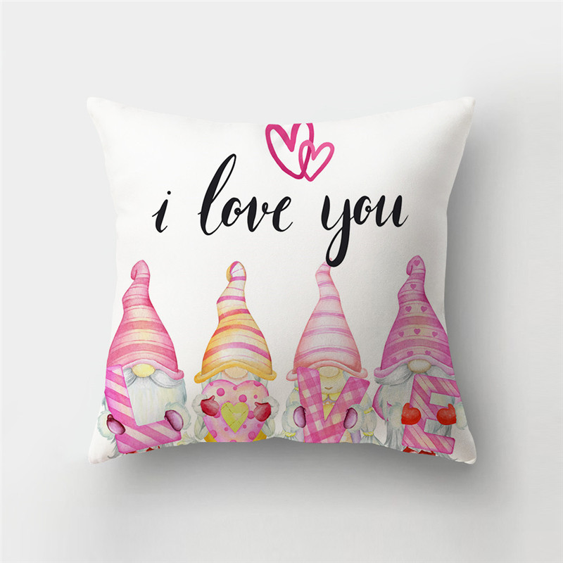 Új design Valentin-napi párnahuzatok Love Heart Printing kanapé párna párnahuzatok 45x45cm poliészter párnahuzat lakberendezés