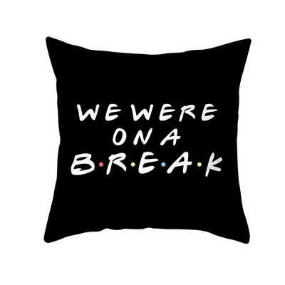 Smiješna crna slova Jastučnica Sofa Dnevni boravak Estetika Kvadratna jastučnica Dekoracija doma Poklon prijatelju Jastučnica 45x45 cm