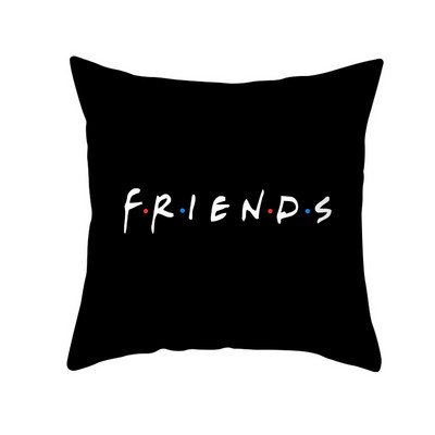 Smiješna crna slova Jastučnica Sofa Dnevni boravak Estetika Kvadratna jastučnica Dekoracija doma Poklon prijatelju Jastučnica 45x45 cm