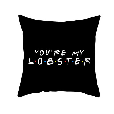Smiješna crna slova Jastučnica Sofa Dnevni boravak Estetika Kvadratna jastučnica Dekoracija doma Poklon prijatelju Jastučnica 45x45 cm