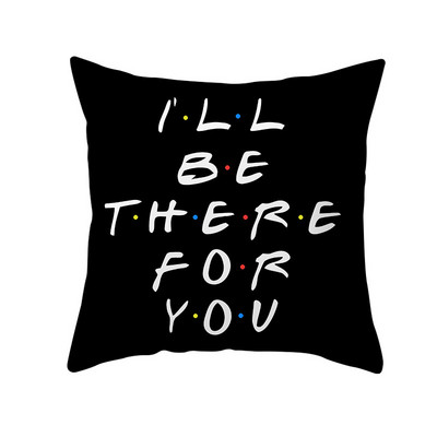 Smiješna crna slova Jastučnica Sofa Dnevni boravak Estetika Kvadratna jastučnica Dekoracija doma Poklon prijatelju Jastučnica 45x45 cm