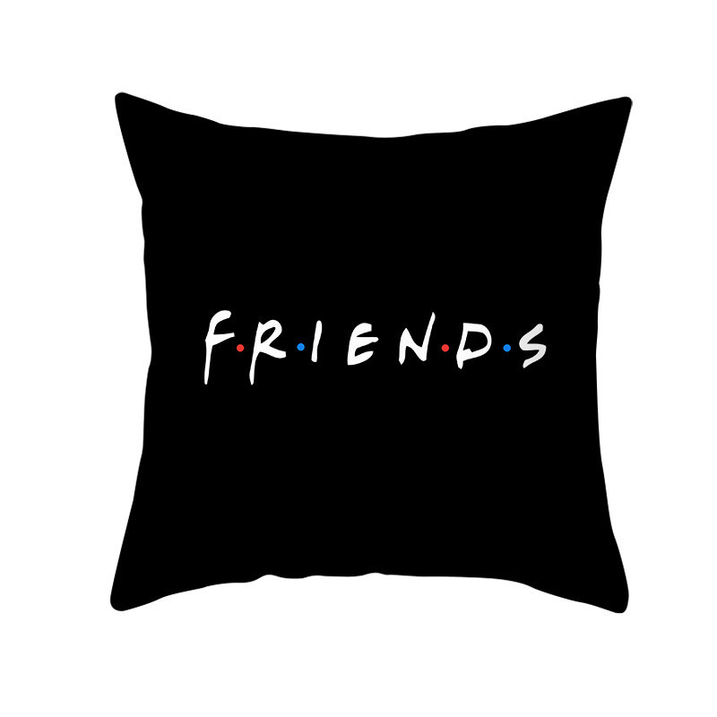 Smiješna crna slova Jastučnica Sofa Dnevni boravak Estetika Kvadratna jastučnica Dekoracija doma Poklon prijatelju Jastučnica 45x45 cm