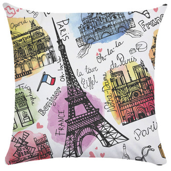 Калъфки за възглавници Декоративна Парижка кула Калъфка за възглавница Велосипед Калъфка за възглавници с балон с горещ въздух за хол Естетика Разтегателен диван 18x18