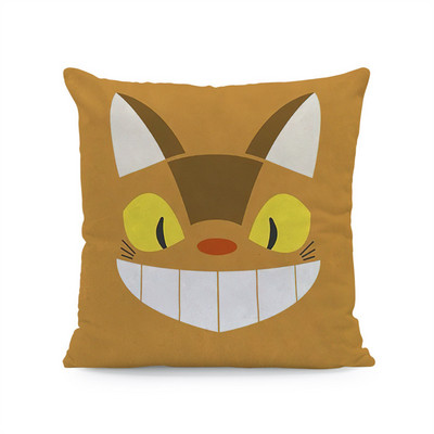 Japán anime Vicces Happy Cat párnahuzat dekoráció otthon Hatalmas cica dekoratív párnahuzatok otthoni dekoráció esztétika 40x40 45x45