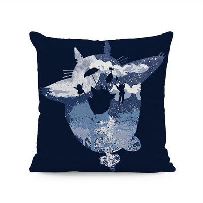 Japán anime Vicces Happy Cat párnahuzat dekoráció otthon Hatalmas cica dekoratív párnahuzatok otthoni dekoráció esztétika 40x40 45x45