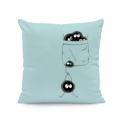 Japán anime Vicces Happy Cat párnahuzat dekoráció otthon Hatalmas cica dekoratív párnahuzatok otthoni dekoráció esztétika 40x40 45x45