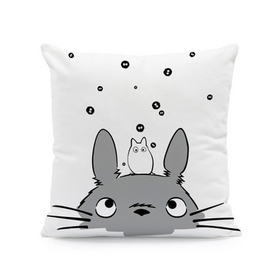 Japán anime Vicces Happy Cat párnahuzat dekoráció otthon Hatalmas cica dekoratív párnahuzatok otthoni dekoráció esztétika 40x40 45x45