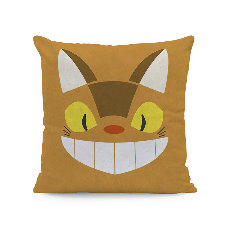 Japán anime Vicces Happy Cat párnahuzat dekoráció otthon Hatalmas cica dekoratív párnahuzatok otthoni dekoráció esztétika 40x40 45x45
