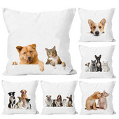 3D fehér prémium párnahuzat háziállatok kutya corgi fehér párnahuzatok kanapé autó nappali dekor 40x40 45x45 átölelhető párnahuzatok