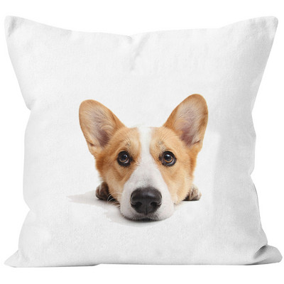 3D fehér prémium párnahuzat háziállatok kutya corgi fehér párnahuzatok kanapé autó nappali dekor 40x40 45x45 átölelhető párnahuzatok