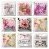 Pavasarinis spalvingas gėlių pagalvių užvalkalas Gėlėtas pagalvių užvalkalas Namų dekoras Prabangios dizainerio dvigulės lovos pagalvėlės 45x45 sodo kėdė