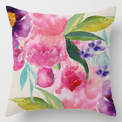 Pavasarinis spalvingas gėlių pagalvių užvalkalas Gėlėtas pagalvių užvalkalas Namų dekoras Prabangios dizainerio dvigulės lovos pagalvėlės 45x45 sodo kėdė