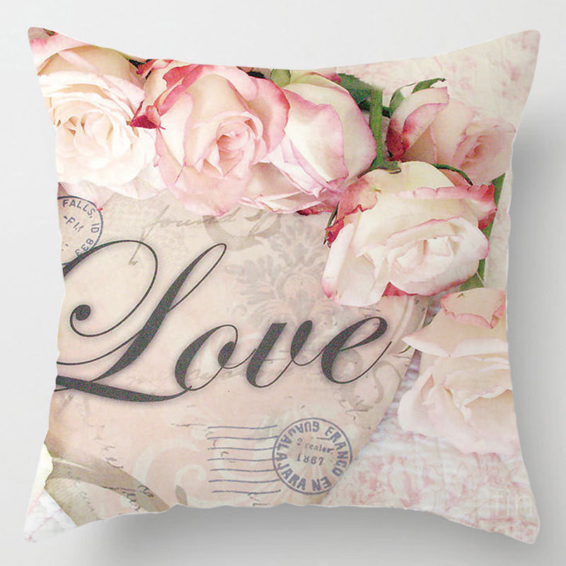 Pavasarinis spalvingas gėlių pagalvių užvalkalas Gėlėtas pagalvių užvalkalas Namų dekoras Prabangios dizainerio dvigulės lovos pagalvėlės 45x45 sodo kėdė