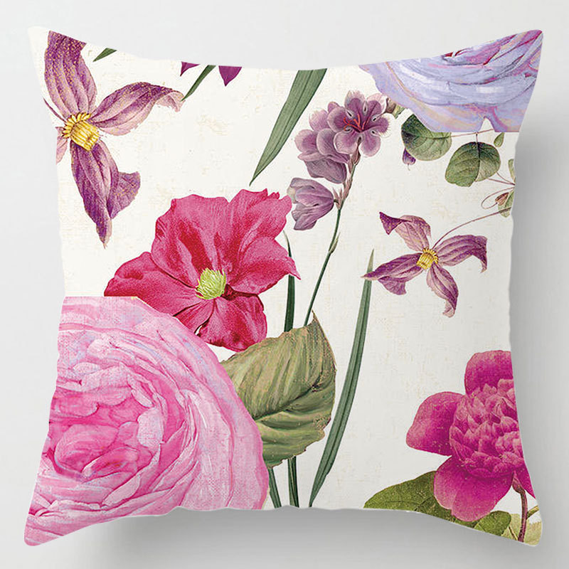 Pavasarinis spalvingas gėlių pagalvių užvalkalas Gėlėtas pagalvių užvalkalas Namų dekoras Prabangios dizainerio dvigulės lovos pagalvėlės 45x45 sodo kėdė