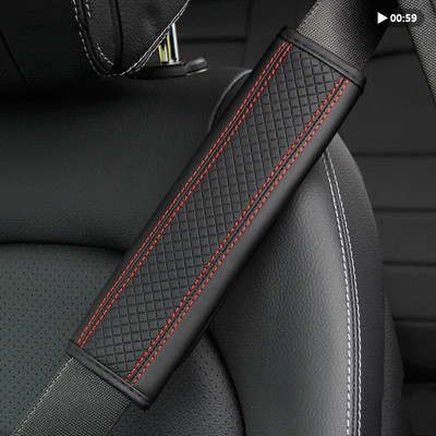 Car accessories seat belt PU Leather Safety Belt Shoulder Cover Breathable Protection Seat Belt Padding Pad Auto Interior Access