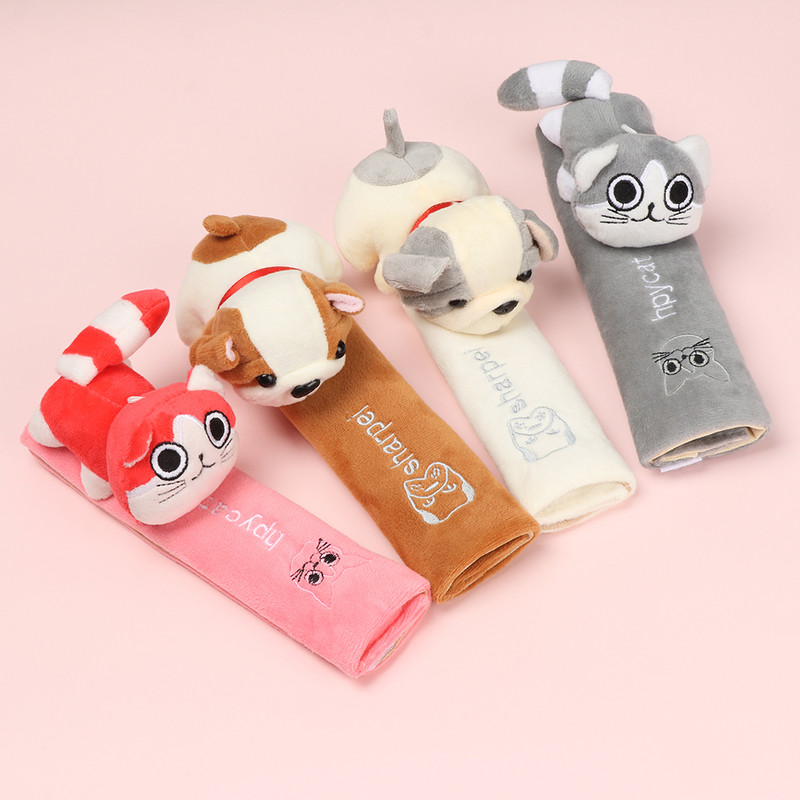 Cartoon automobilio saugos diržo užvalkalas Universalus automatinis saugos diržas pečių pagalvėlė šilta flanelinė salono sėdynės pagalvėlė apsauga saugos apsauga