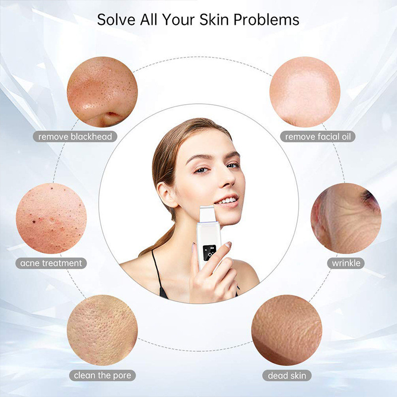 Ultrahangos bőrápoló súroló spatula arcmasszírozó holt bőr mitesszer eltávolítása ultrahangos arc peeling lifting eszközök