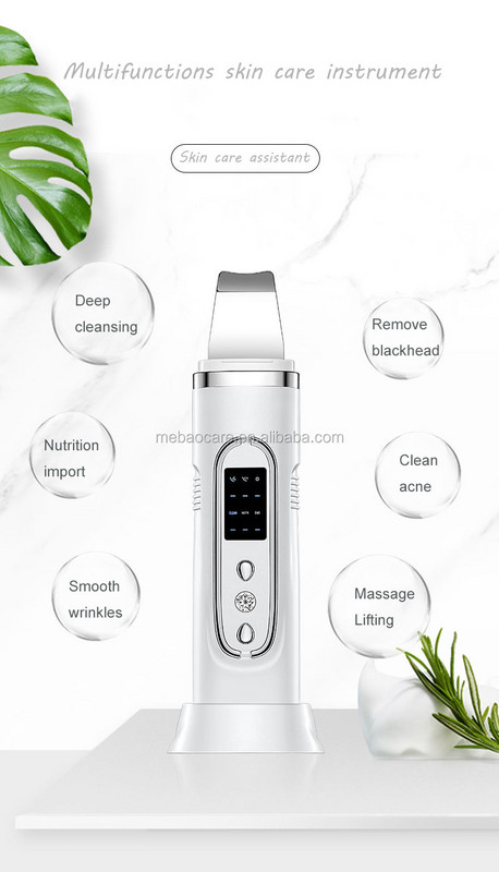 Ultrahangos bőrradír vibrációs arc spatula mitesszer eltávolító arcradír lapát Tiszta kavitációs peeling arc lifting