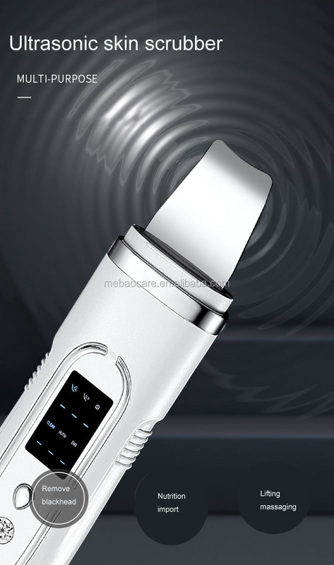 Ultrahangos bőrradír vibrációs arc spatula mitesszer eltávolító arcradír lapát Tiszta kavitációs peeling arc lifting