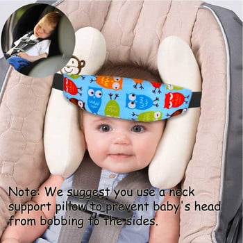 Фиксираща лента Държач за опора за главата на бебето, колан за спане, регулируем предпазен помощник за дрямка, столче за кола, държач за дрямка, колан за деца