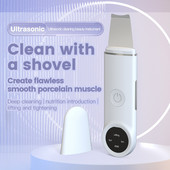 Ultrahangos bőrradír vibrációs arc spatula mitesszer eltávolító arcradír lapát Tiszta kavitációs peeling arc lifting