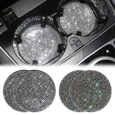 Diamond Coaster Car Water Cup Slot Non-Slip Mat Silica Pad Cup Holder Mat Multifunctional Auto Interior Decoration Accessories