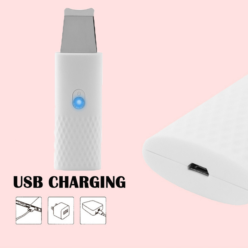 Ultrahangos bőrradír vibrációs arc spatula mitesszer eltávolító arcradír lapát Tiszta kavitációs peeling arc lifting