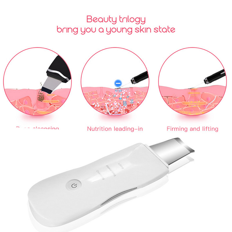 Ultrahangos bőrradír mély arctisztító gép peeling lapát arc pórustisztító arcbőrradír lift lift gép szépség