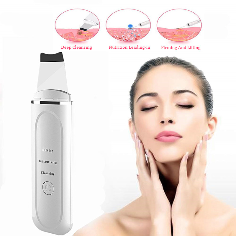 Skin Scrubber Facial Skin Scrubber Electric SPA Gyengéd mitesszer eltávolító Ultrahangos arctisztító spatula arc lifting masszírozó