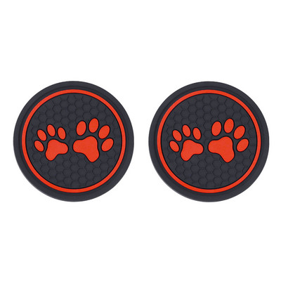 2 buc. Pad antiderapant pentru pahare de apă pentru mașină, amprenta labei de pisică, covoraș de cauciuc pentru suport pentru sticle, suport pentru pahare pentru interior auto, antiderapante