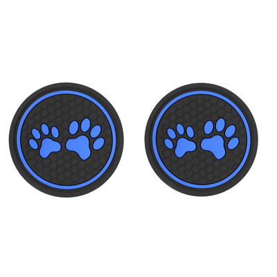 2 buc. Pad antiderapant pentru pahare de apă pentru mașină, amprenta labei de pisică, covoraș de cauciuc pentru suport pentru sticle, suport pentru pahare pentru interior auto, antiderapante