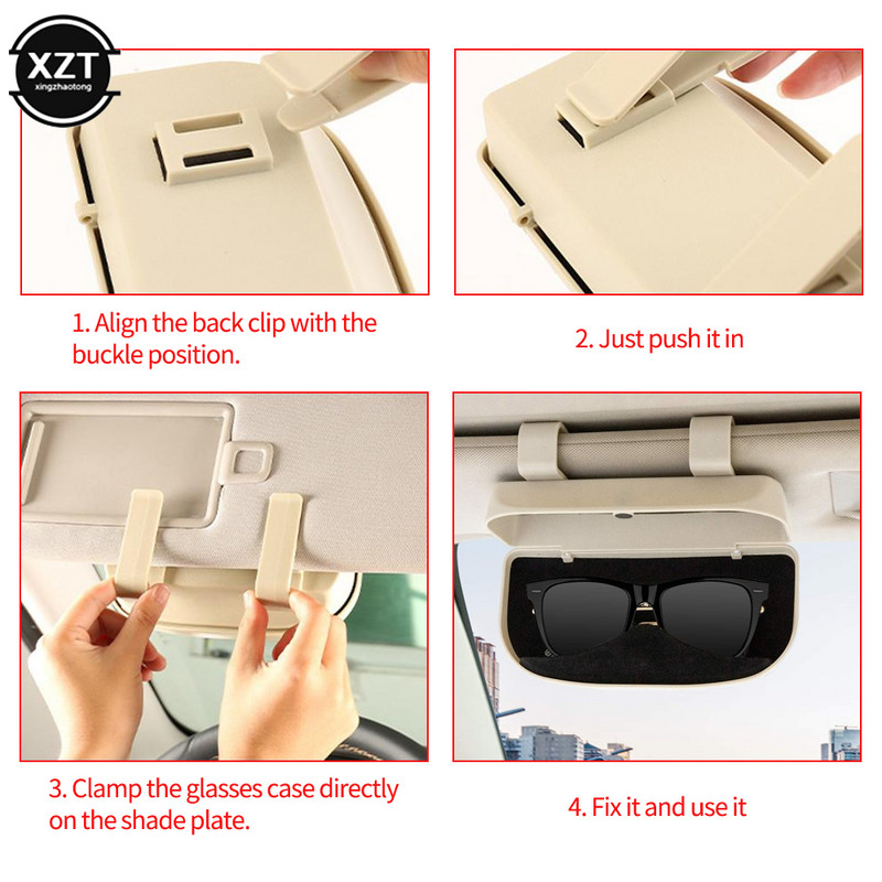 Θήκη γυαλιών 1 τμχ Magnetic Car Sun Visor Glasses Case Organizer Γυαλιά ηλίου Box Holder Visor Sunshade Car Θήκη για γυαλιά